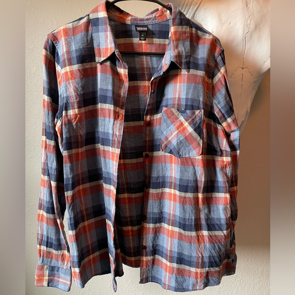 Plaid Patagonia Heywood Button Up Sz 14